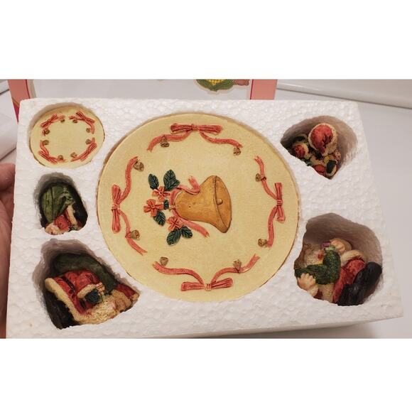 1994 Popular Imports Christmas Miniature Tea Set,  "Santa T Set" 10 Piece, IOB - Picture 2 of 11